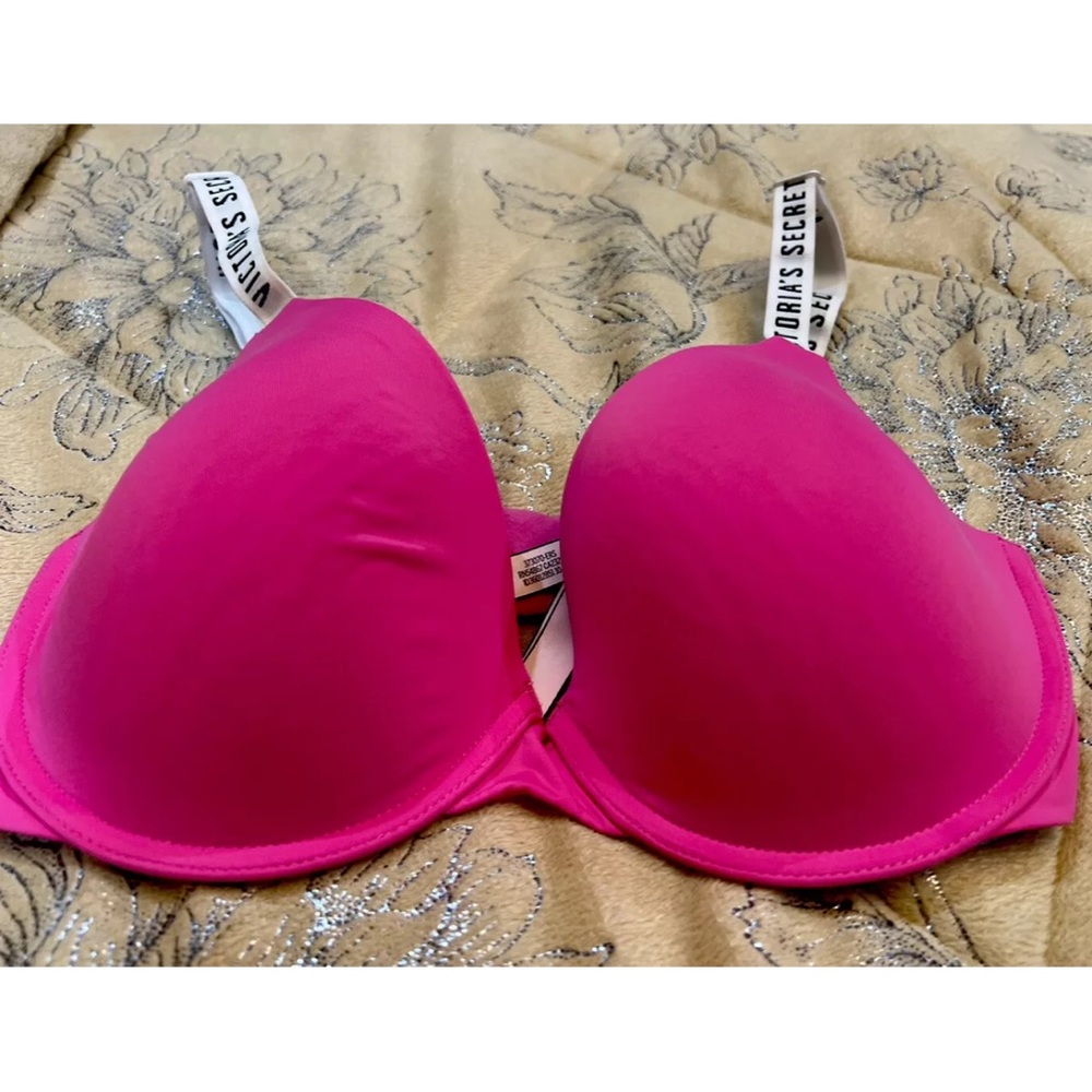 victoria secret bra bright pink worn once size 34 D